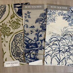 Schumacher Decorative Fabric Samples - Green and Blue